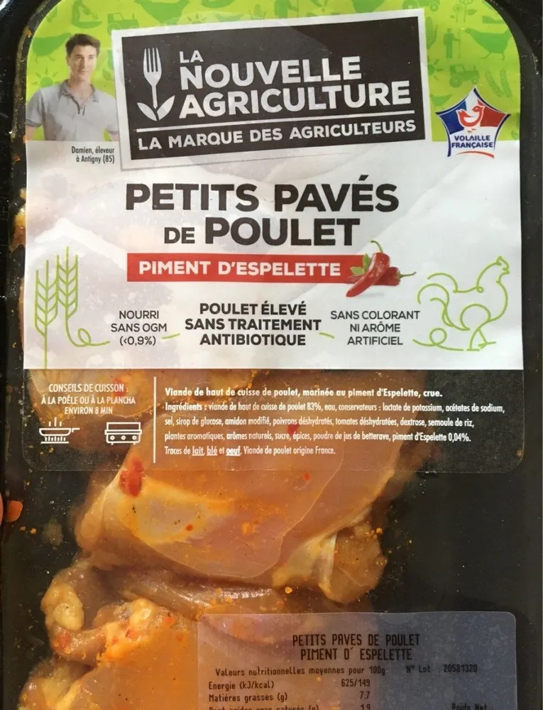 Petits pavés de poulet piment d'espelette