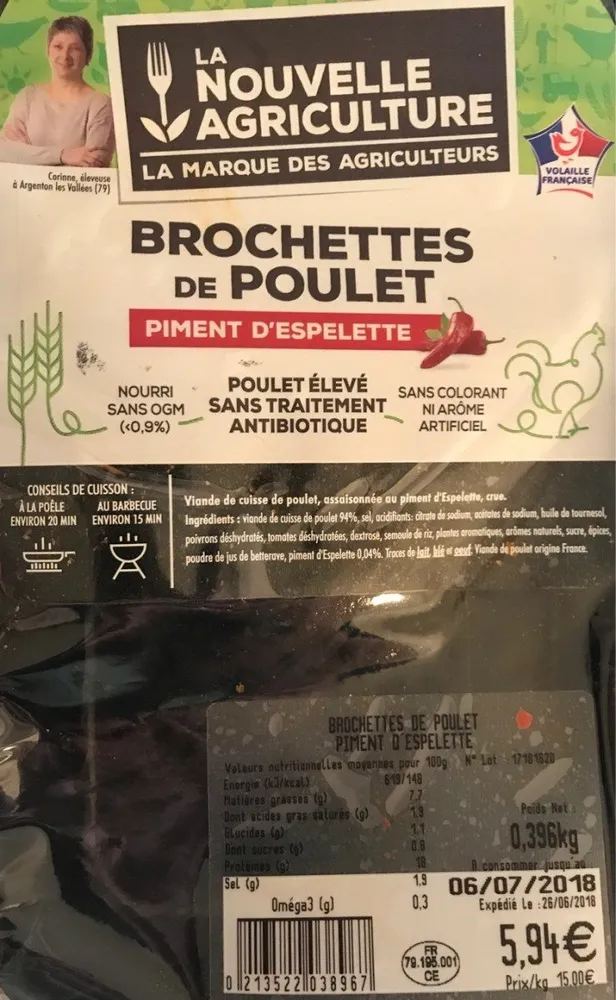 Brochettes de Poulet Piment d'Espelette