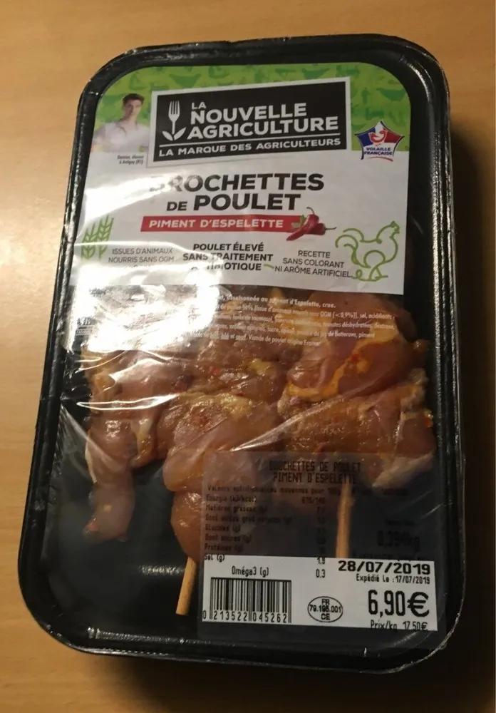 Brochettes de poulet au piment d'Espelette