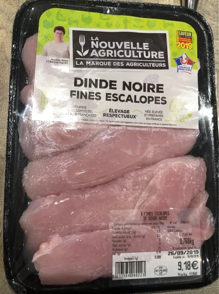 Dinde noire fines escalopes