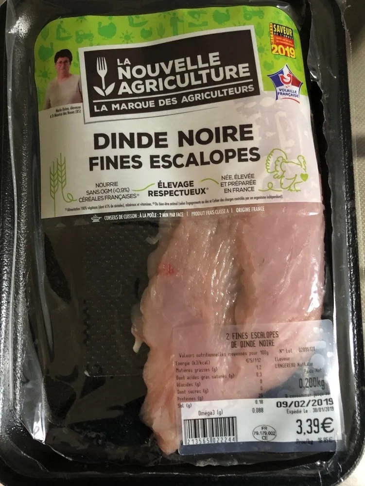 Dinde noire fines escalopes