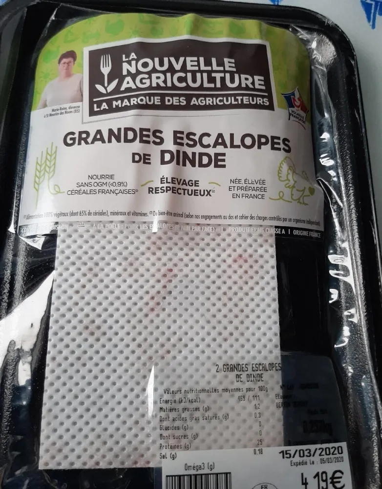 Grandes escalopes de dinde x2