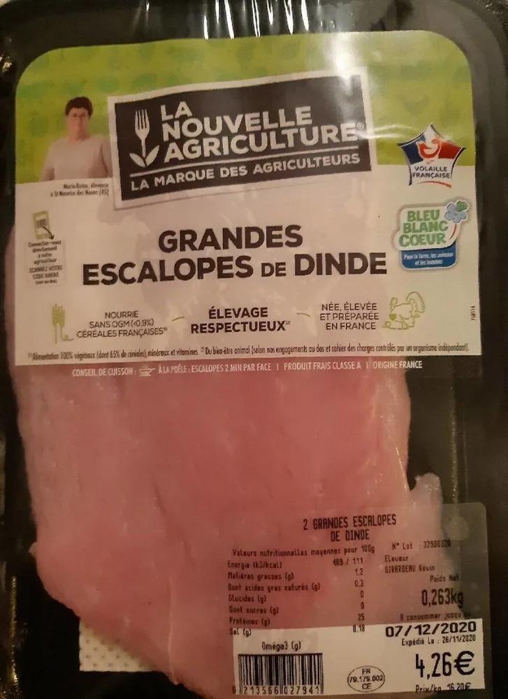Grandes escalopes de dinde