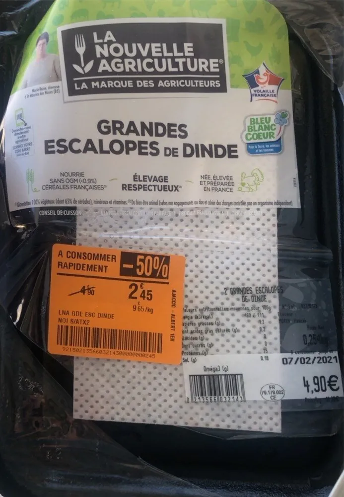 grandes escalopes de dinde