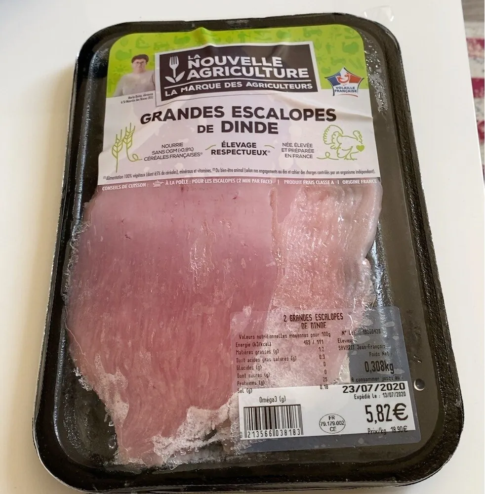 Grandes ecalopes de dinde
