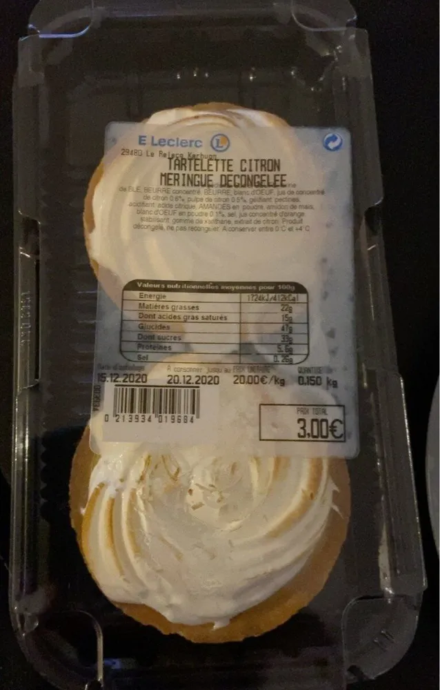 Tartelette citron meringue