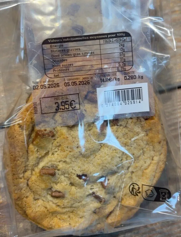 Cookie morceaux chocolat lait