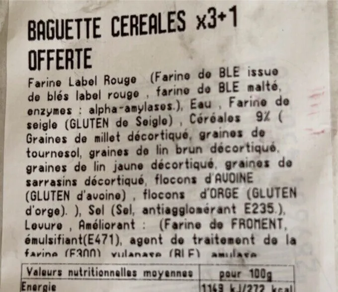 Baguette cereales