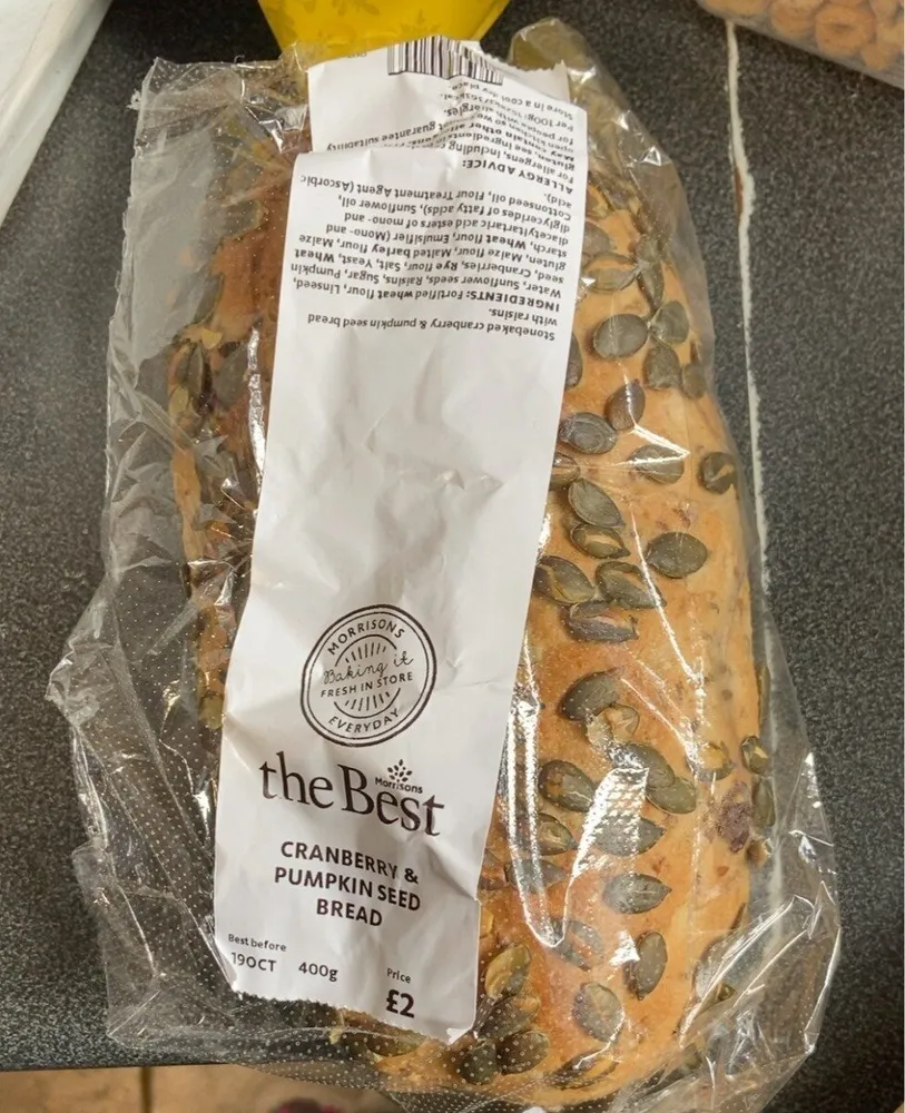 Cranberry & Pumpkin seed bread