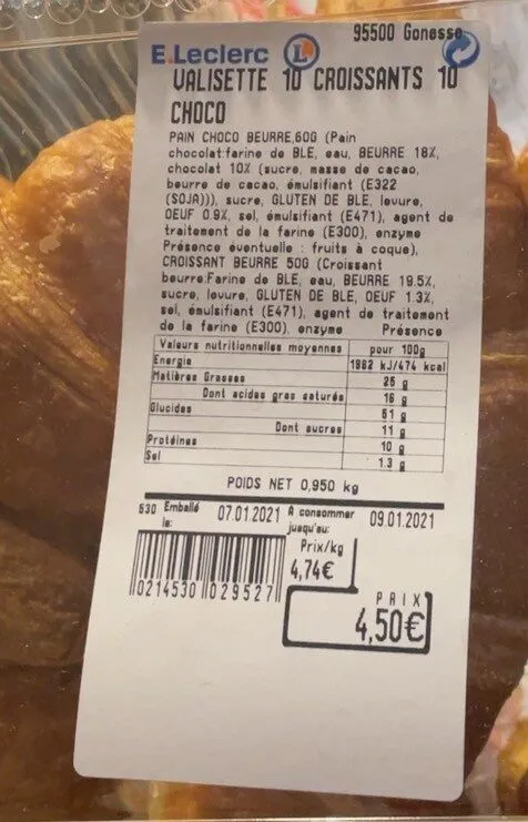 Croissant pain chocolat