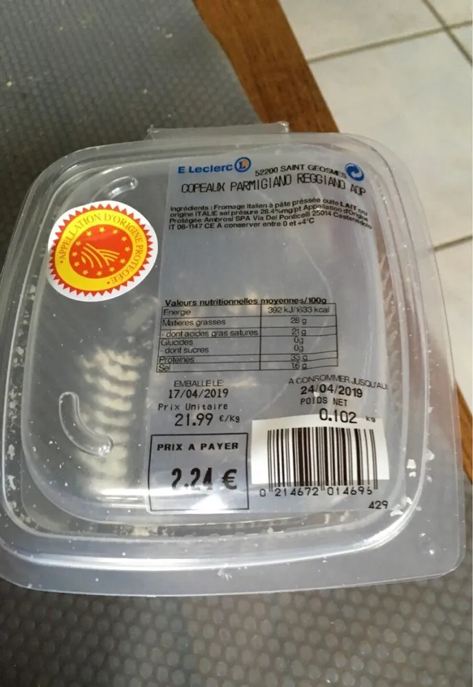 Copeaux parmigiano reggiano aop