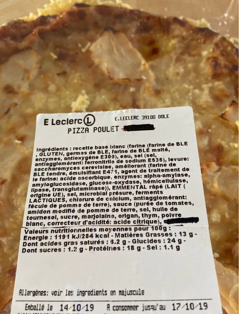 Pizza Poulet