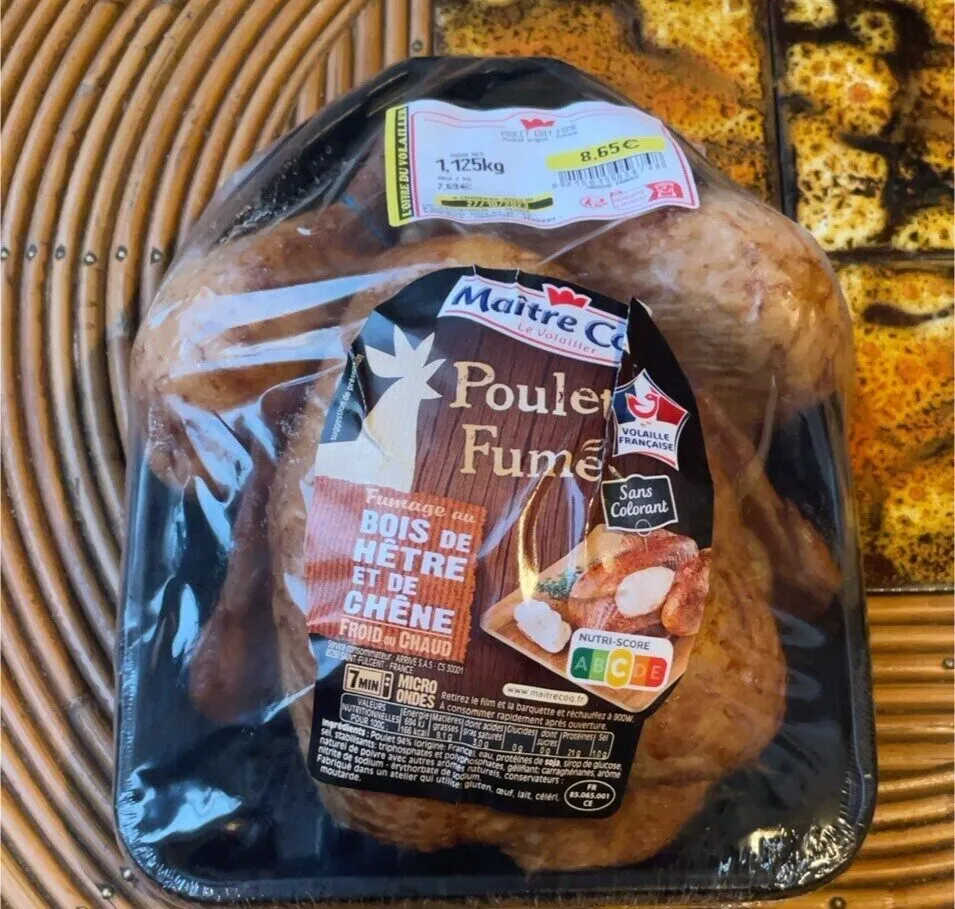 Poulet cuit fumé