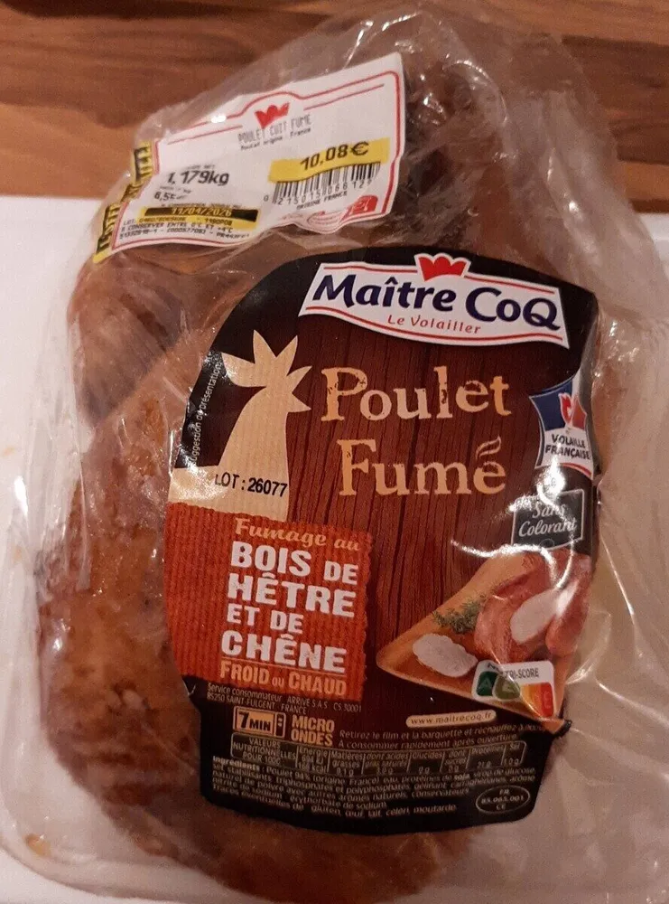 Poulet cuit fumé