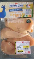 Filets de poulet nourris aux grains de maïs