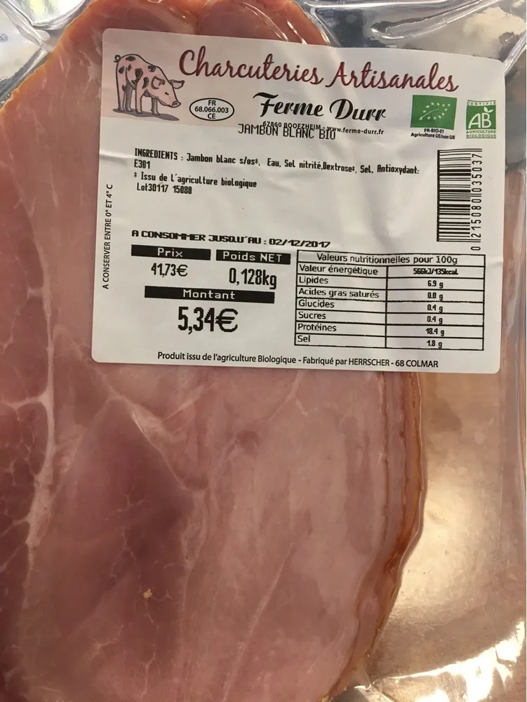 Jambon blanc bio