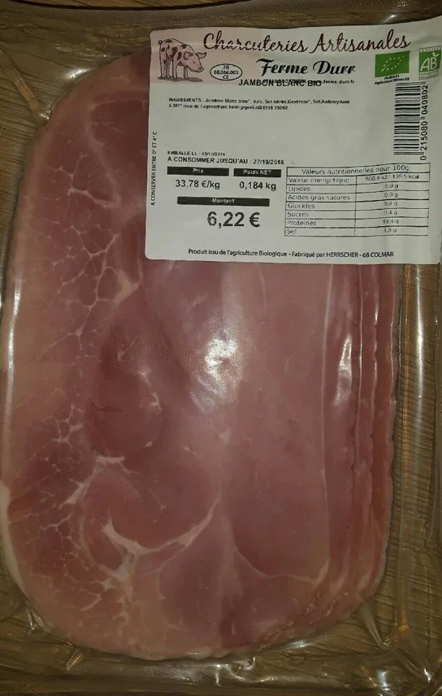 Jambon blanc bio