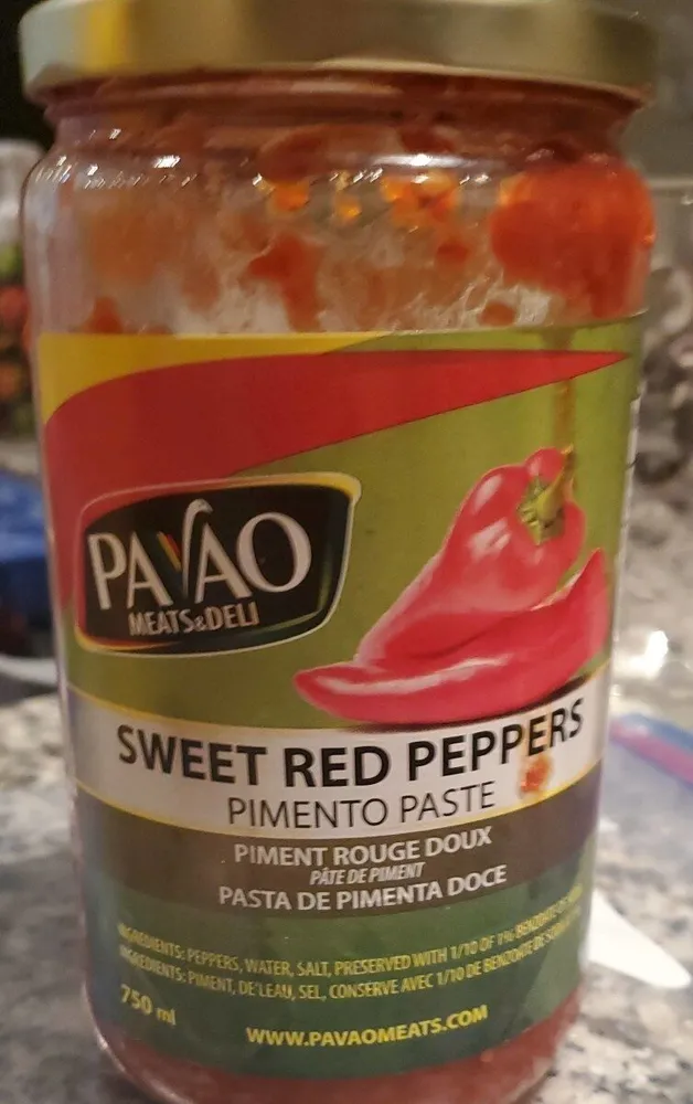 Sweet red pepper pimento paste