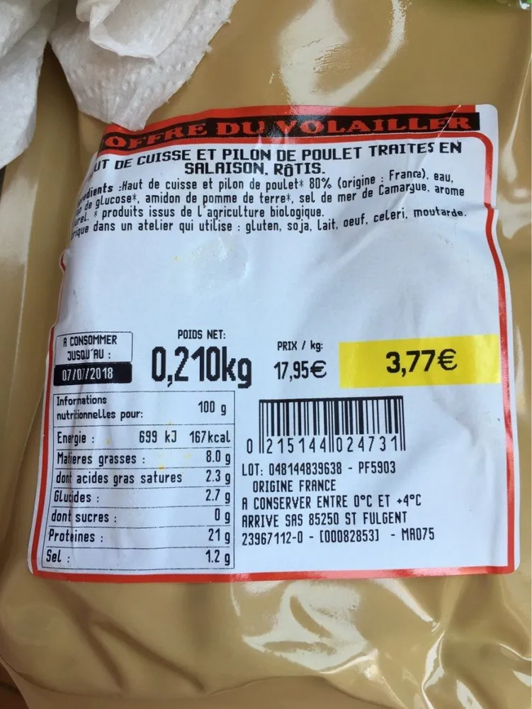 Cuisse de poulet rôtie