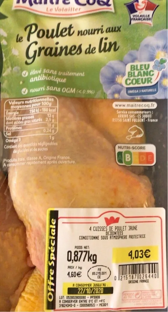 Le Poulet nourri aux Graines de lin