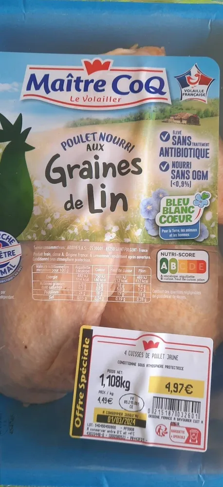 Cuisses de poulet jaune