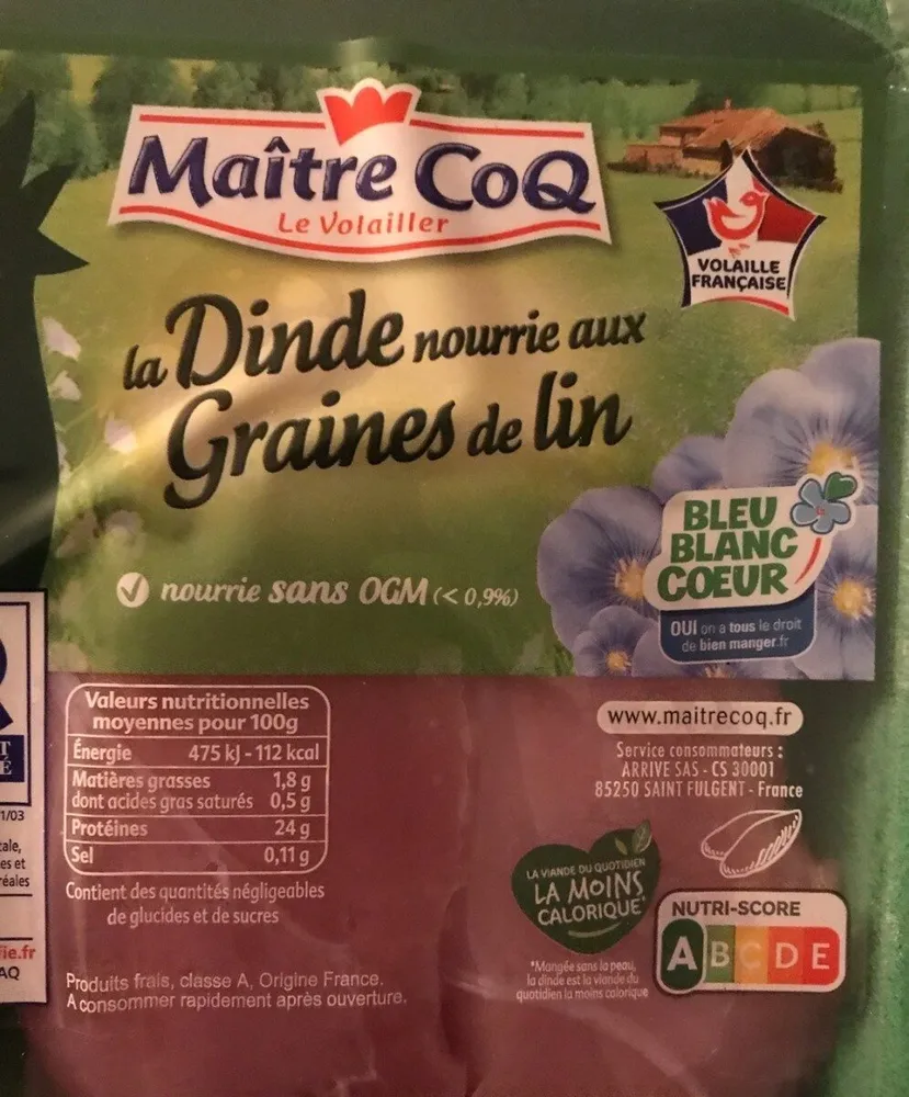 Dinde nourrie aux graines de lin