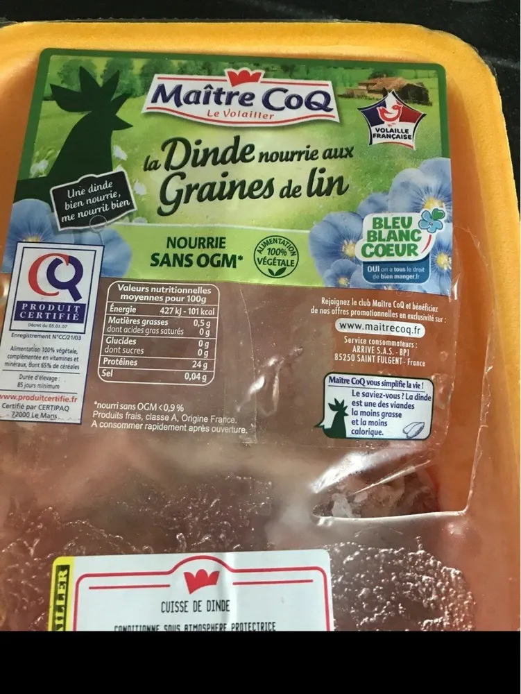 Cuisse de dinde nourrie graines de lin