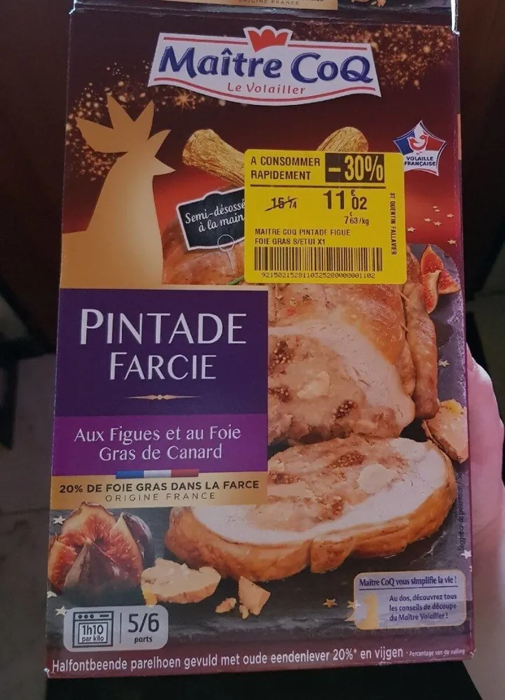 Pintade farcie aux figues et au foie gras de canard