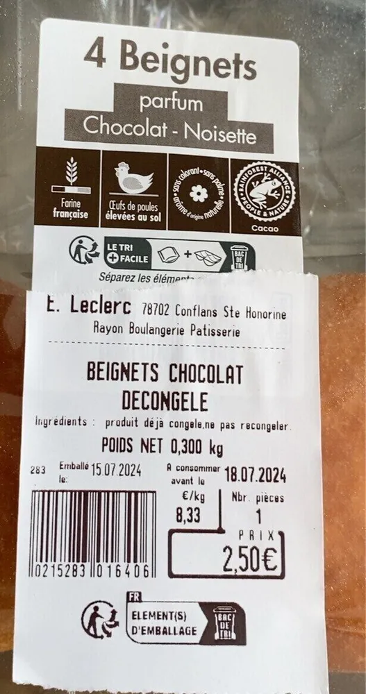 Beignets parfum chocolat noisette