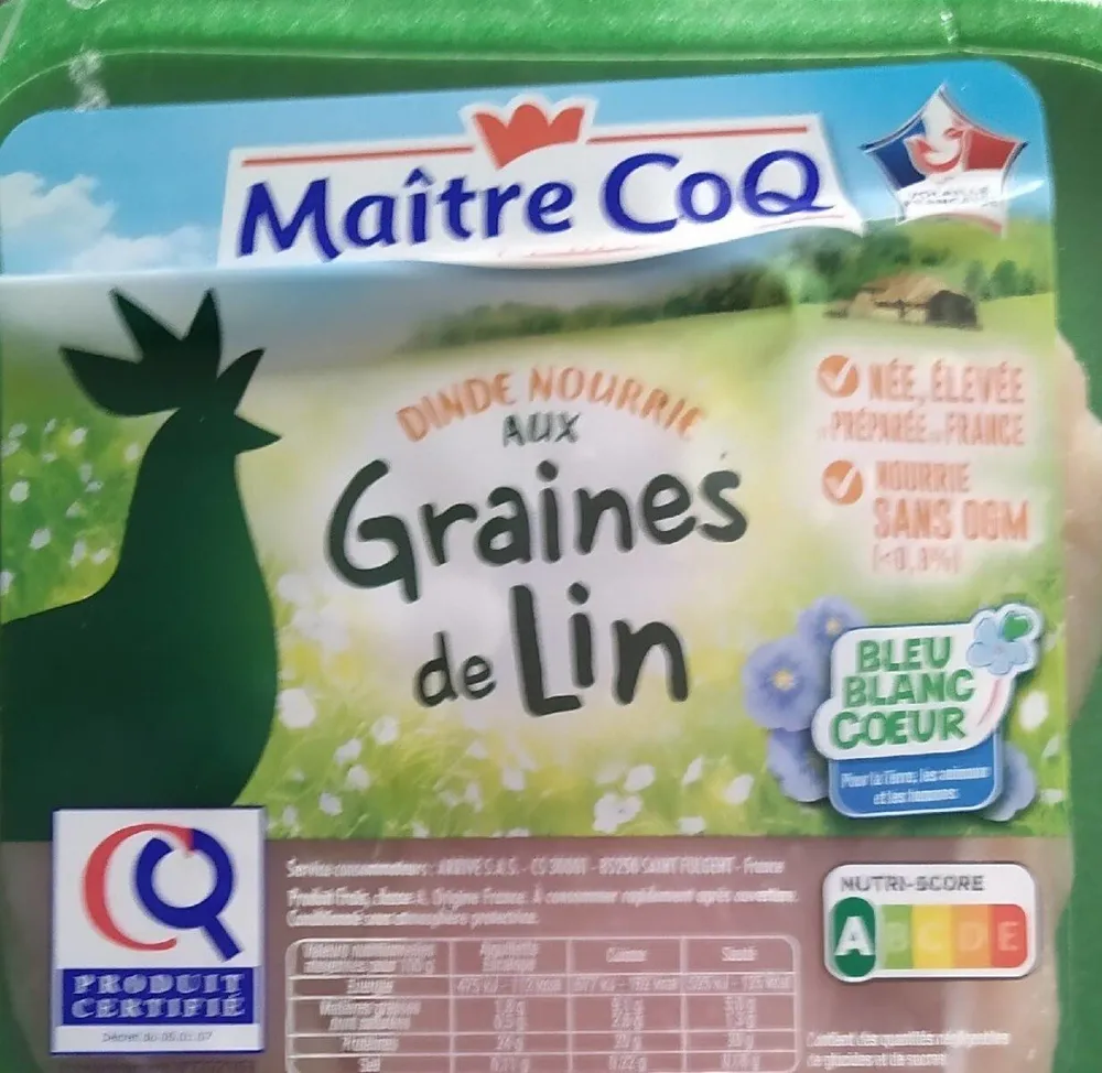 Dinde nourrie aux graines de lin
