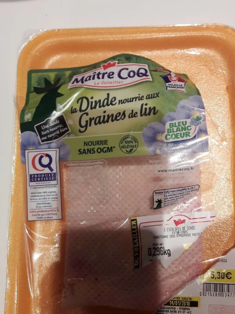 Dinde nourrie aux graines de lin