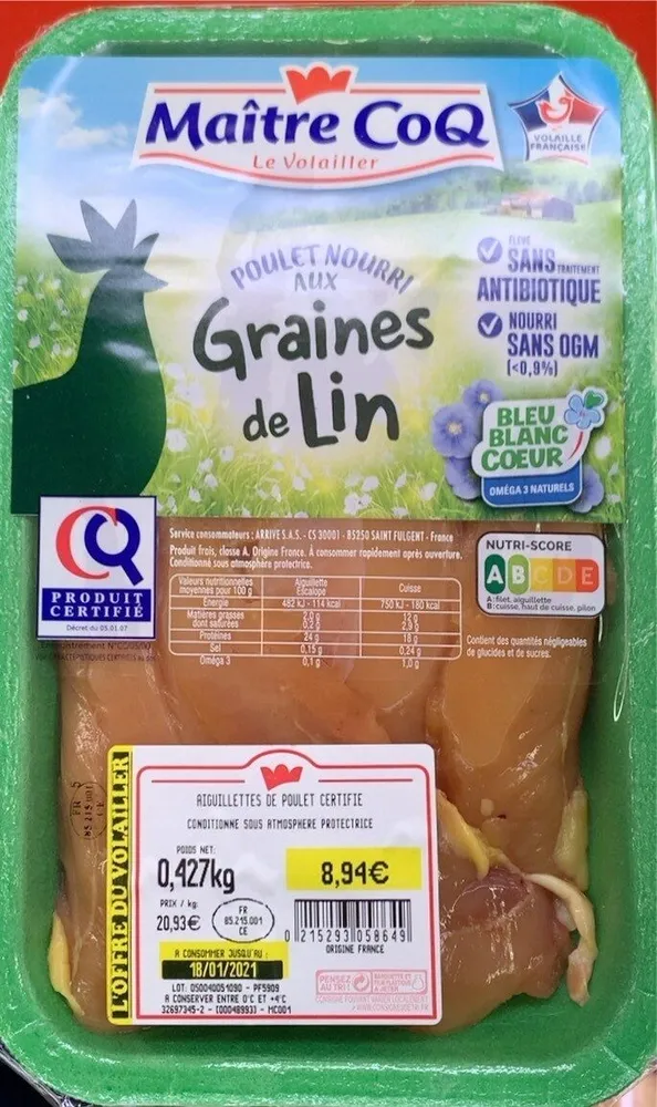 Aiguillettes de poulet