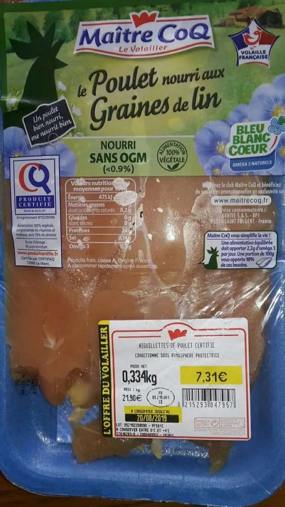 Le Poulet nourri aux graines de lin