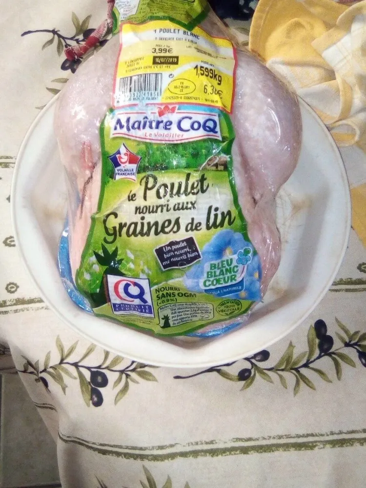 Poulet nourri aux graines de lin