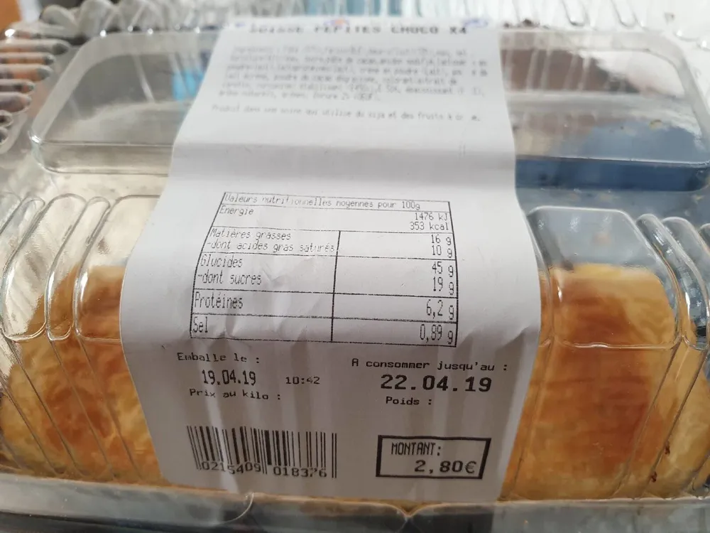 Suisse pépites chocolat X4