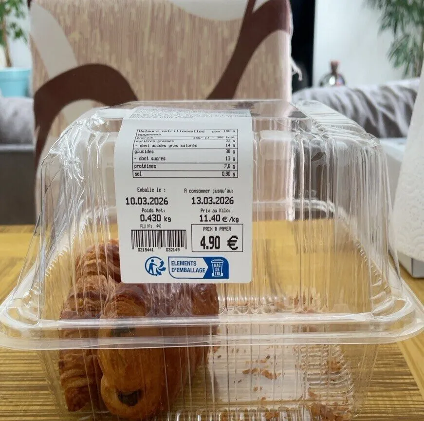 4 croissants + 4 pains au chocolats