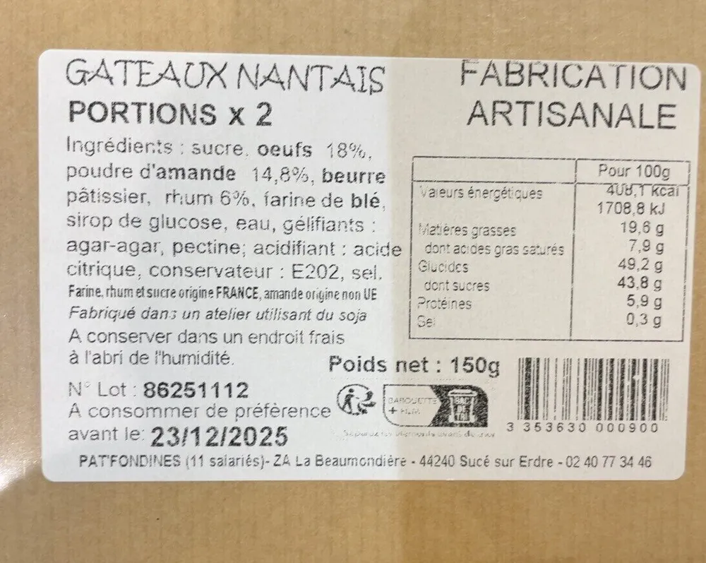Gâteau nantais