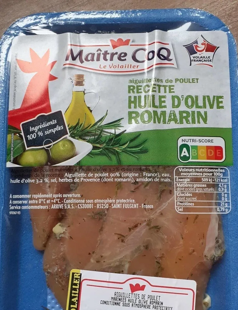 Aiguillettes de poulet (recette huile d'olive romarin)