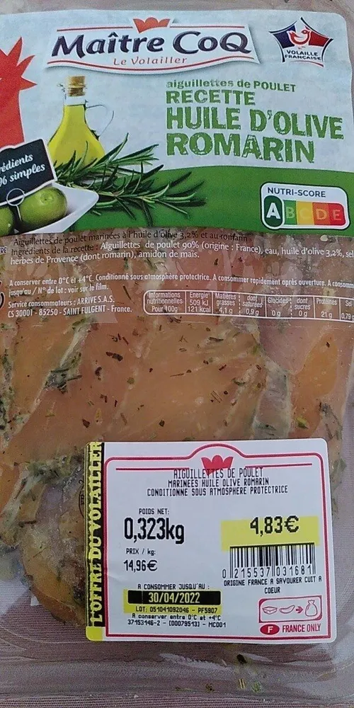 Aiguillettes de poulet recette huile d olive romarin