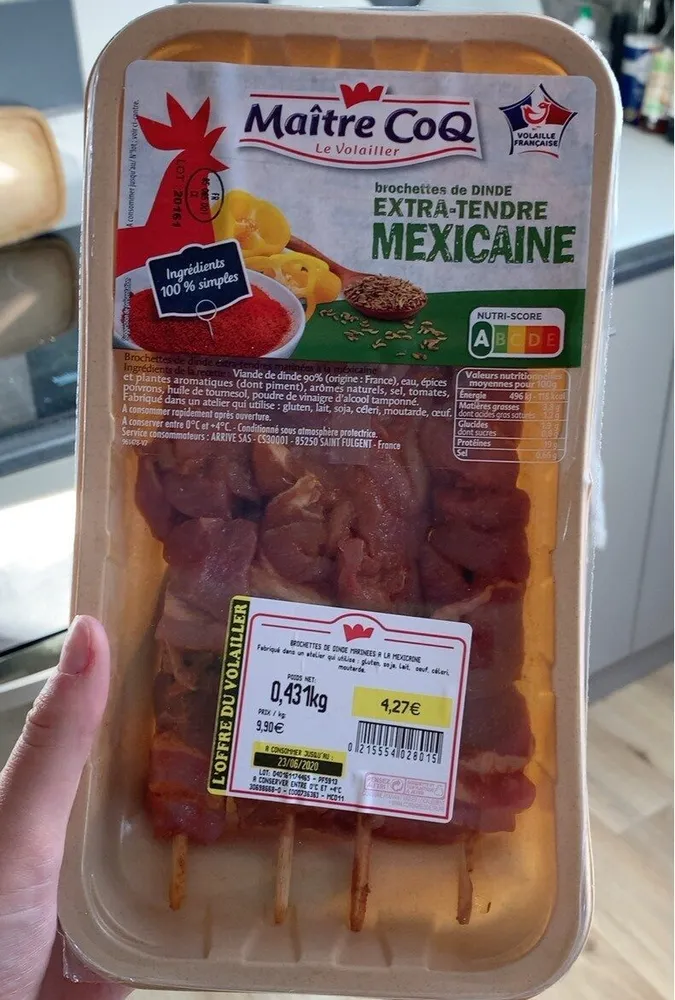 Brochette de dinde extra tendre Mexicaine