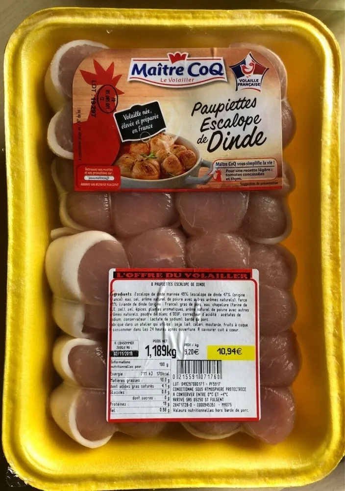 Paupiettes escalope de dinde