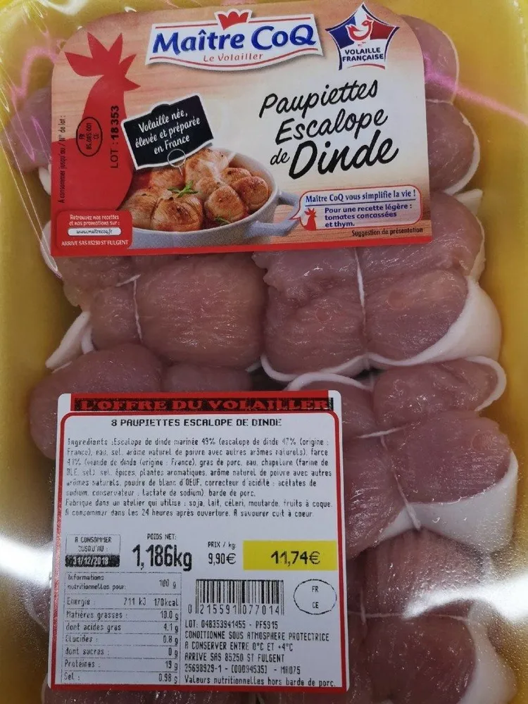 Paupiettes escalope de dinde