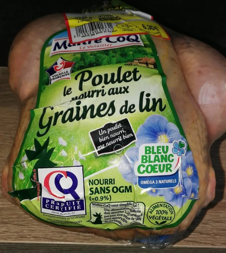 Poulet nourri aux Graines de lin