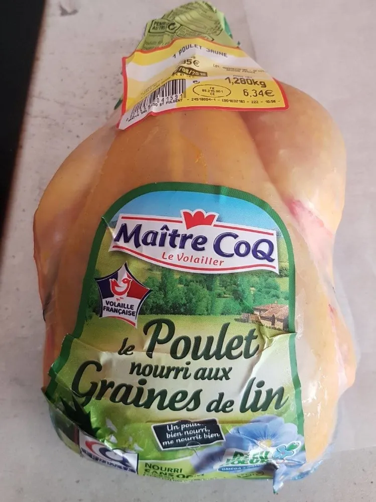 Poulet Nourri aux graines de lin
