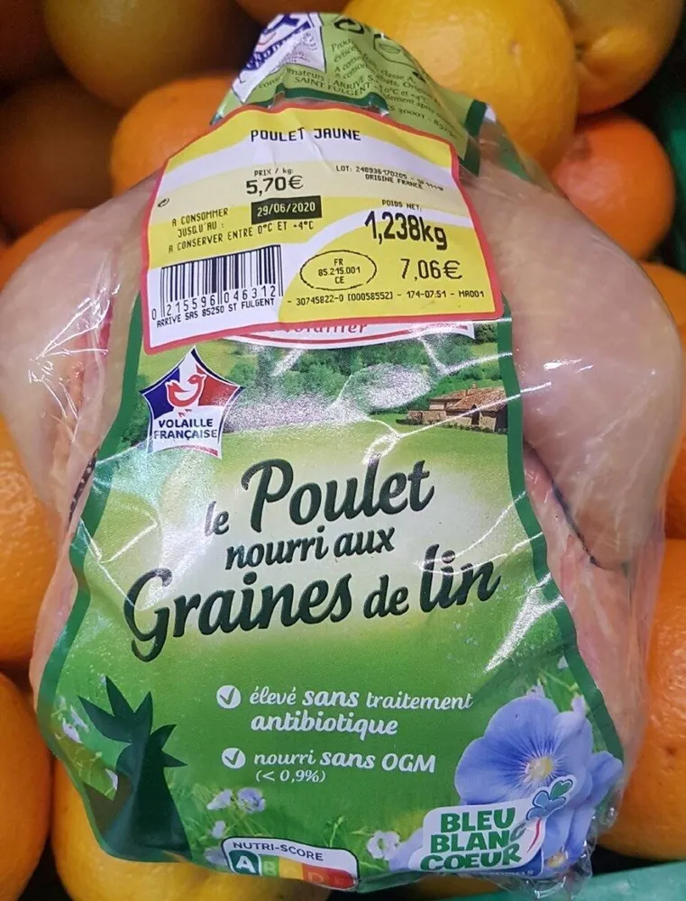 poulet nourri aux graines de lin