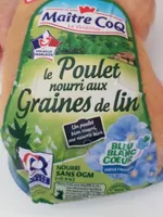 Poulet nourri aux graines de lin bleu blanc coeur