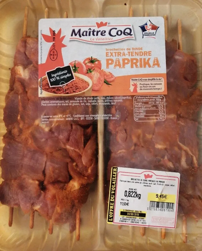 Brochettes dinde extra tendre paprika