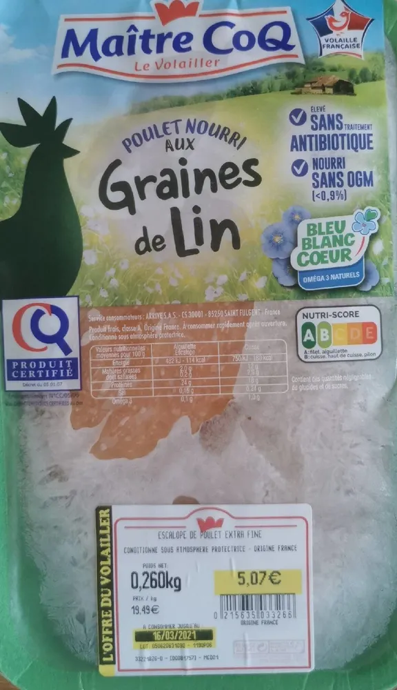 Escalope de poulet extra fine