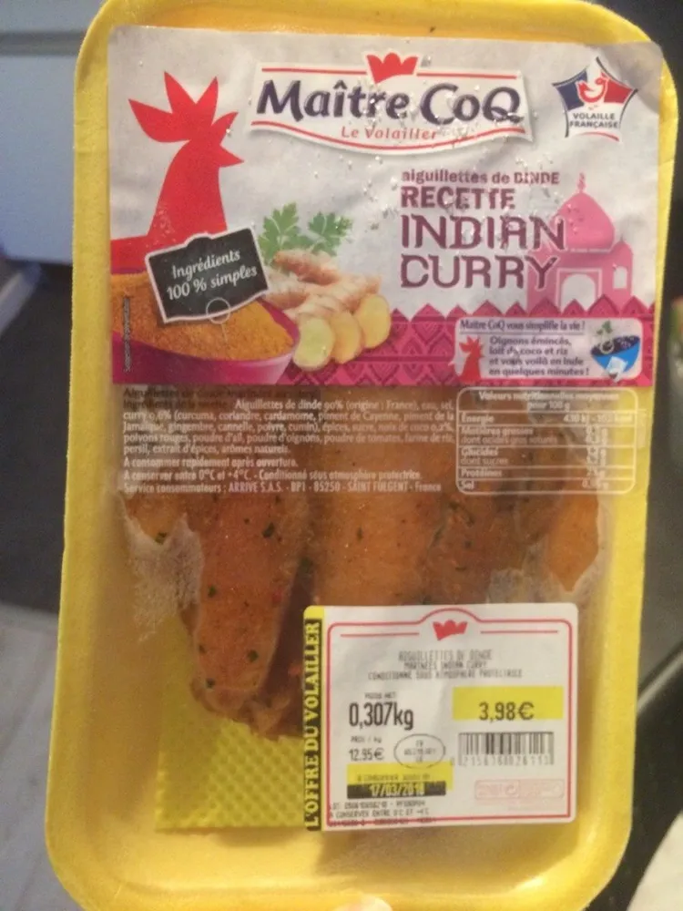 Aiguillettes de dinde curry