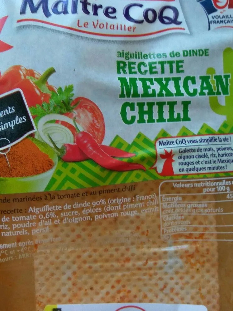 Aiguillettes de DINDE Recette Mexicaine Chili